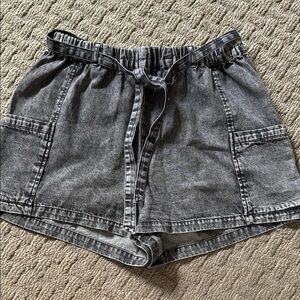 BB Dakota Gray Jean Shorts Elastic Waist Relaxed Fit